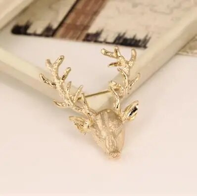 Aukščiausios klasės madingi sagės briedžio galvos smeigtukai ir sagės Gyvūnų elnias Metalinis sagės smeigtukas Ženklas Scraf sagtimi apykaklės kostiumo priedai