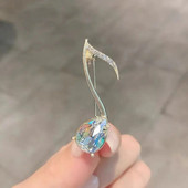 Lihtsad noodikujulised prossid naistele Luksuslik kristallist prossnõel Moodkontsert Ehted Muusik rinnanõelad Uued kingitused