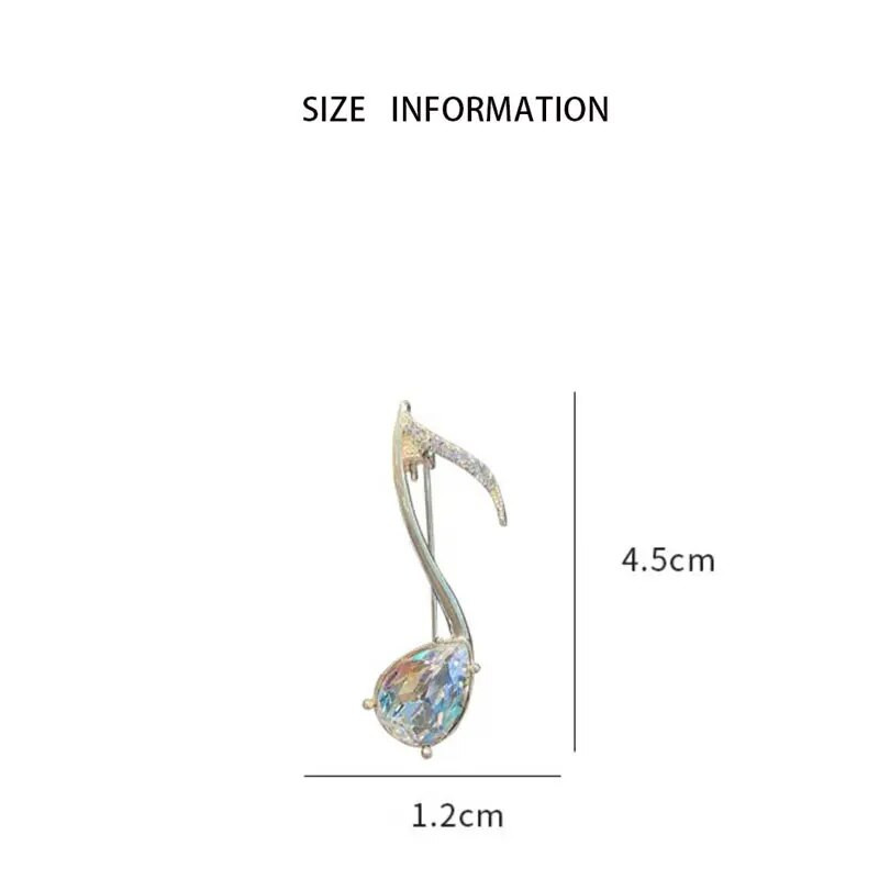 Lihtsad noodikujulised prossid naistele Luksuslik kristallist prossnõel Moodkontsert Ehted Muusik rinnanõelad Uued kingitused