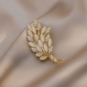 Ülikonnasärk Nisukõrvapärlitest pross Nõel Kristallkividest kullavärvi prossid naistele Taimsete ehete kimpude kaunistus