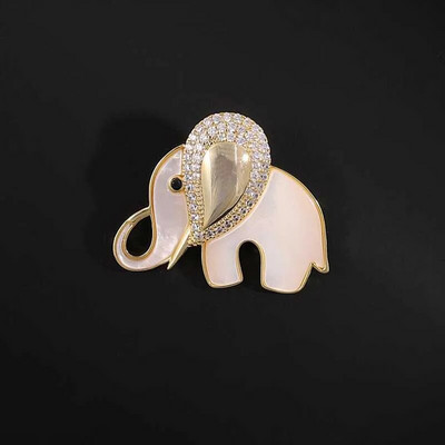 Сладка малка брошка със слон за жени Модни елегантни брошки с животни Рокля с игли Луксозни бижута Аксесоари Подаръци за парти