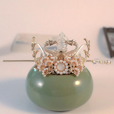 Hiina juuksenõelad Klambrid Retro hobusesaba kukliga juuksehoidja kullast hõbedast värvi metallist pärlitest kroontiaara naistele meestele pikkade juustega ehted