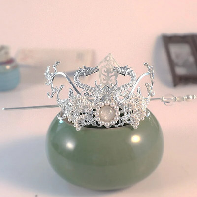 Hiina juuksenõelad Klambrid Retro hobusesaba kukliga juuksehoidja kullast hõbedast värvi metallist pärlitest kroontiaara naistele meestele pikkade juustega ehted