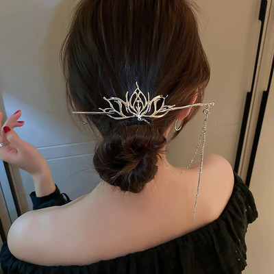 Hiina juuksenõelad Klambrid Retro hobusesaba kukliga juuksehoidja kullast hõbedast värvi metallist pärlitest kroontiaara naistele meestele pikkade juustega ehted