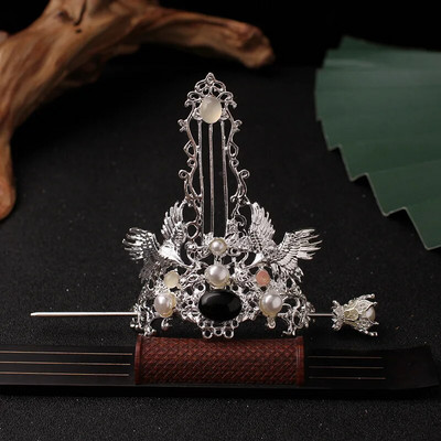 Hiina juuksenõelad Klambrid Retro hobusesaba kukliga juuksehoidja kullast hõbedast värvi metallist pärlitest kroontiaara naistele meestele pikkade juustega ehted