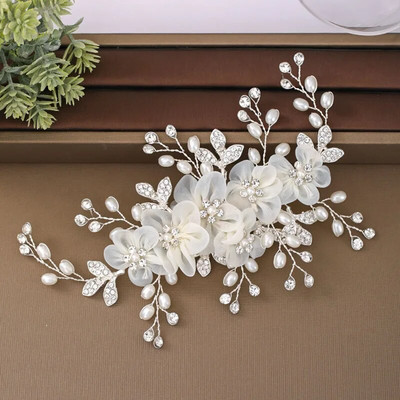 Λευκό λουλούδι φουρκέτες Κομψό γυναικείο κλιπ μαλλιών σε στυλ λουλουδάτο σε κινέζικο στυλ Κλιπ Νυφική κεφαλή κεφαλής Hanfu Αξεσουάρ μαλλιών