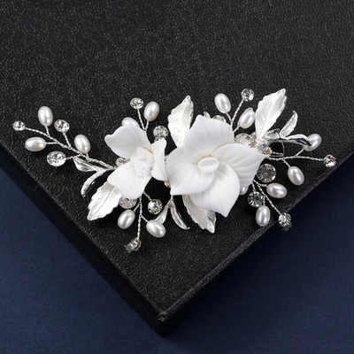 Λευκό λουλούδι φουρκέτες Κομψό γυναικείο κλιπ μαλλιών σε στυλ λουλουδάτο σε κινέζικο στυλ Κλιπ Νυφική κεφαλή κεφαλής Hanfu Αξεσουάρ μαλλιών