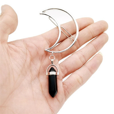 Vintage juukseklamber Kuu kujuga ripatsklamber Barrette juukseaksessuaaride hulgimüük kõrge kvaliteediga 1 tk retrojumalanna võlu, õõnes