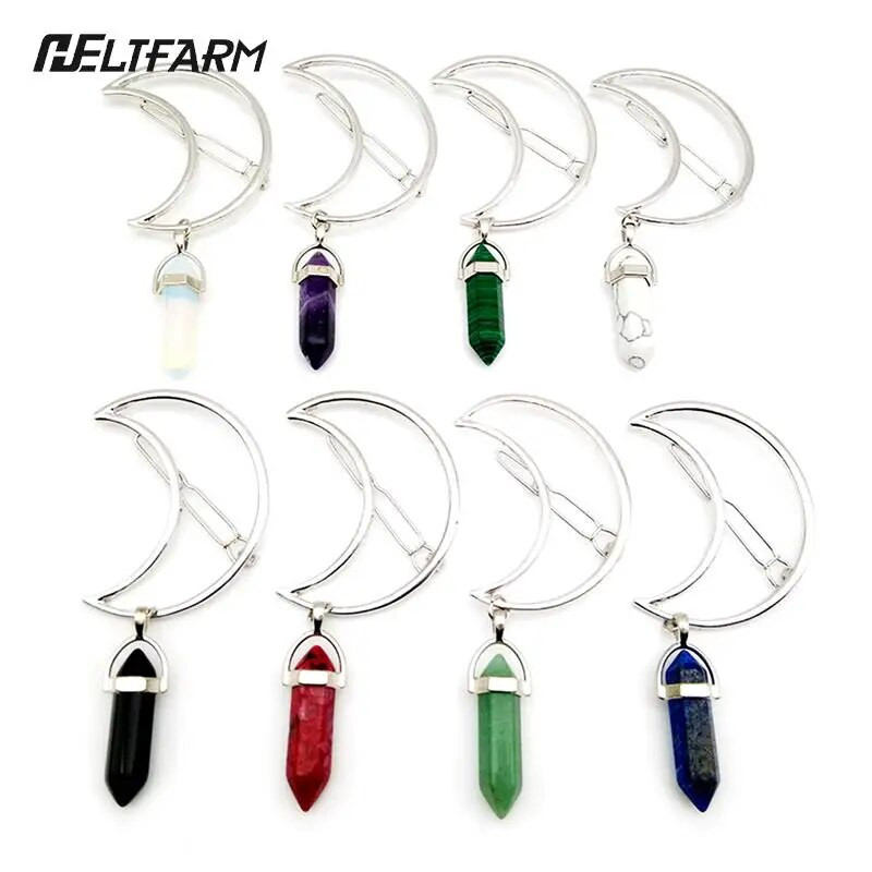 Vintage juukseklamber Kuu kujuga ripatsklamber Barrette juukseaksessuaaride hulgimüük kõrge kvaliteediga 1 tk retrojumalanna võlu, õõnes