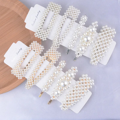 5Pcs/Set modne biserne ukosnice za ukosnice s gumbima za žene Sweet Pearl ukosnice za kosu Nakit Lady Barrette Stick