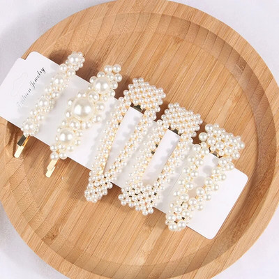 5Pcs/Set modne biserne ukosnice za ukosnice s gumbima za žene Sweet Pearl ukosnice za kosu Nakit Lady Barrette Stick
