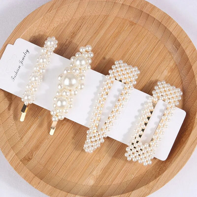 5Pcs/Set modne biserne ukosnice za ukosnice s gumbima za žene Sweet Pearl ukosnice za kosu Nakit Lady Barrette Stick