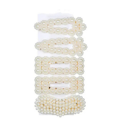 5Pcs/Set modne biserne ukosnice za ukosnice s gumbima za žene Sweet Pearl ukosnice za kosu Nakit Lady Barrette Stick