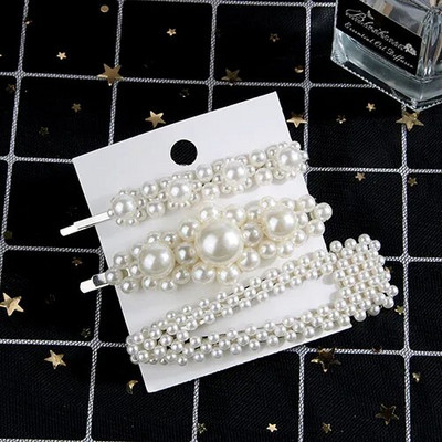 5Pcs/Set modne biserne ukosnice za ukosnice s gumbima za žene Sweet Pearl ukosnice za kosu Nakit Lady Barrette Stick