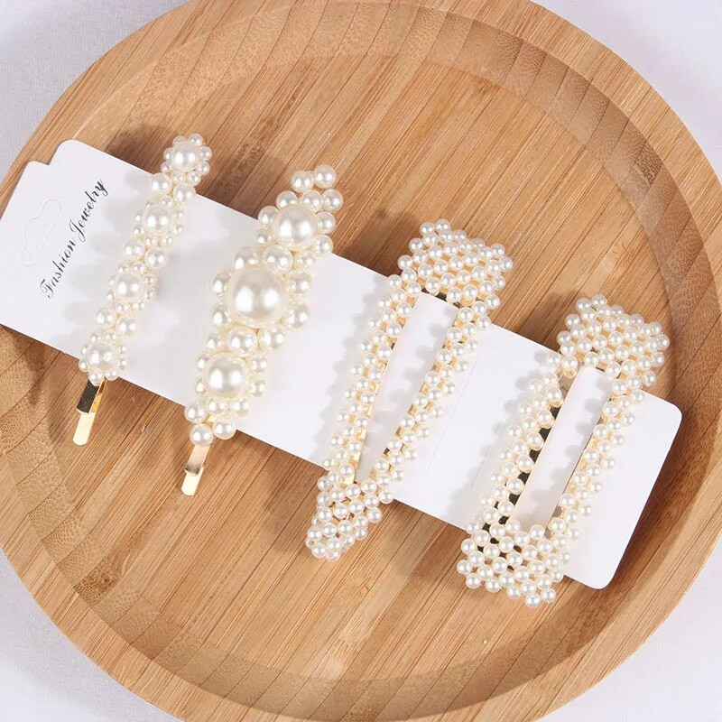 5Pcs/Set modne biserne ukosnice za ukosnice s gumbima za žene Sweet Pearl ukosnice za kosu Nakit Lady Barrette Stick