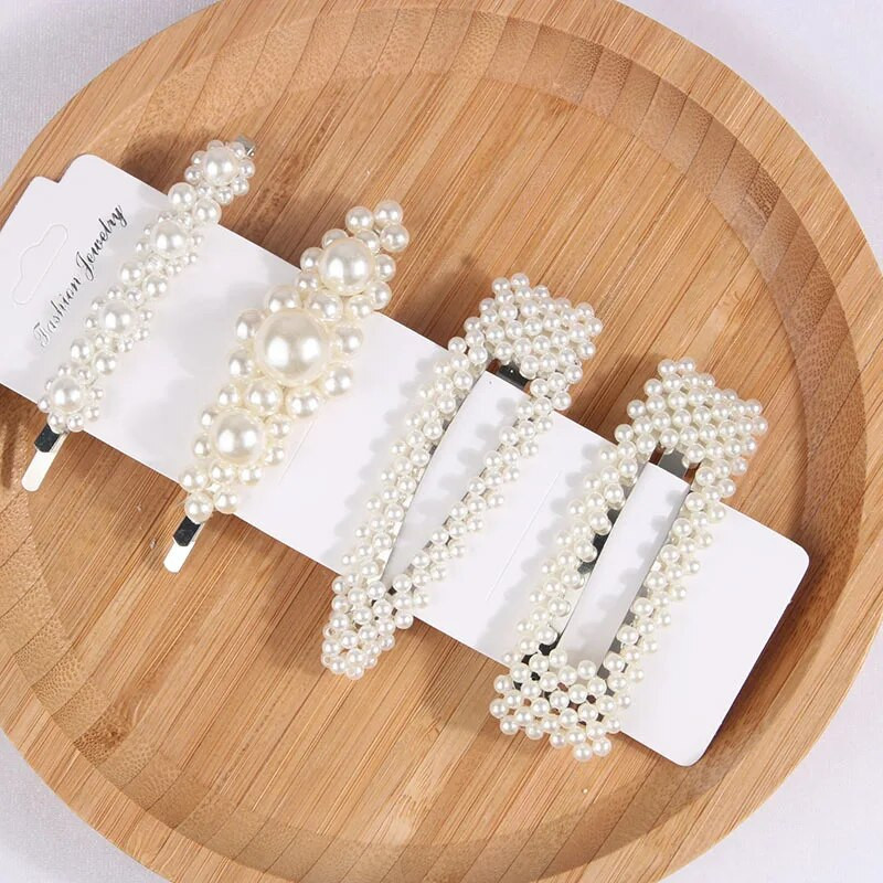 5Pcs/Set modne biserne ukosnice za ukosnice s gumbima za žene Sweet Pearl ukosnice za kosu Nakit Lady Barrette Stick