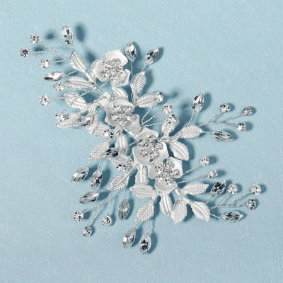 La modă tiara lucrată manual pieptene de păr pentru nuntă, frunze, flori, ace de păr de mireasă, perle, strasuri, bijuterii pentru cap, accesorii de păr pentru nunta pentru fete