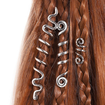 Viking Celtic Knot Hair Charms Жени Висулка във формата на змия Ирландия Бижута за коса Dreadlock Аксесоари Плитки Декорация Шапки