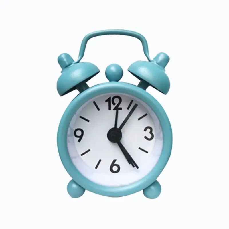 Mini Metal Μικρό Ξυπνητήρι Creative Blue Quartz Στρογγυλό Ξυπνητήρι Φορητό Διακόσμηση επιφάνειας εργασίας Διακόσμηση σπιτιού