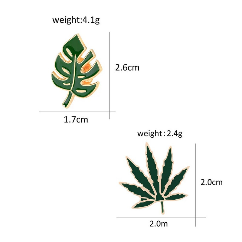 Medžio lapų emalio smeigtukas Žali lapai Sagė Džinsinės striukės Kuprinė Atvartas Natūralus ženklelis moterims Vyrams Animacinių filmų aksesuarai Dovana
