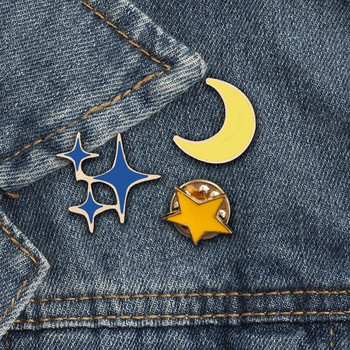 Χαριτωμένη καρφίτσα μεταλλικό σμάλτο καρφίτσα Cartoon Star Moon Lapel Badges Τζιν Τσάντα Διακοσμητικά Ρούχα Καρφίτσες Κοσμήματα Παιδιά Φίλοι Δώρα