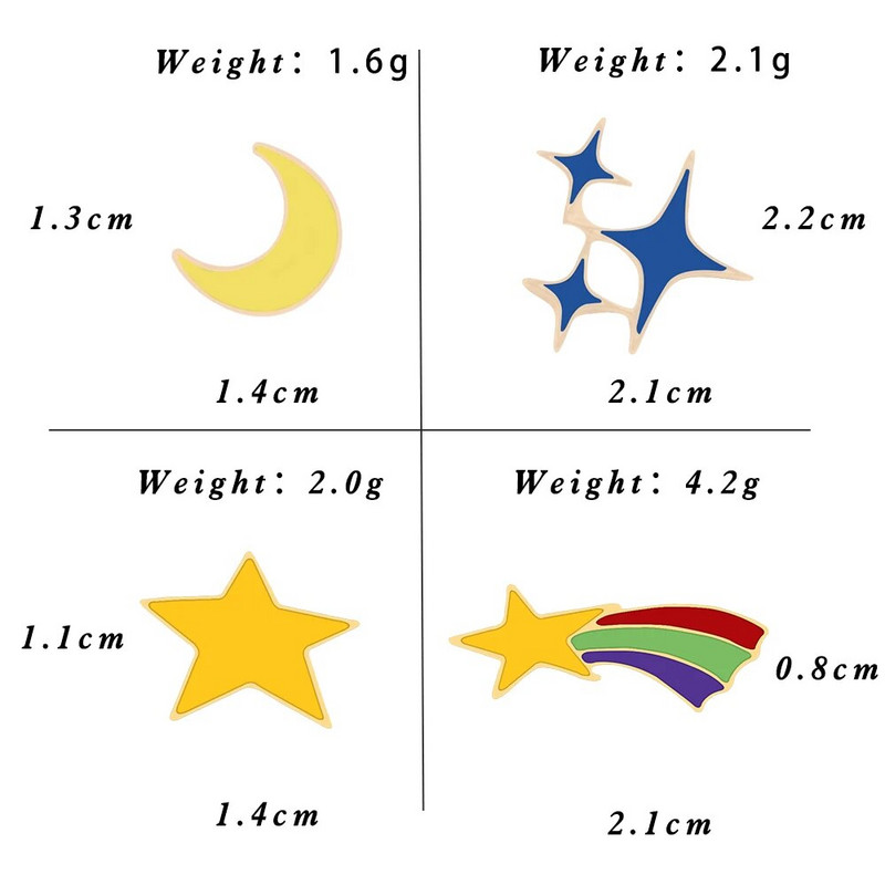 Armas pross Metallist emailnõel Multifilm Täht Kuu Revääri märgid Teksakott Dekoratiivsed riided Prossid Ehted Lapsed Sõbrad Kingitused