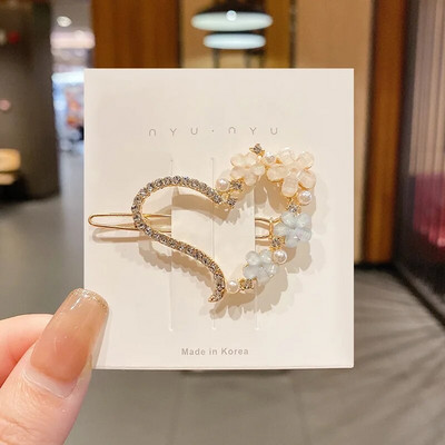 Retro cvijet leptir resa rak kopča za kosu hanfu stil dodaci za kosu metalna kandža za kosu biser morski pas kopča za žene djevojke