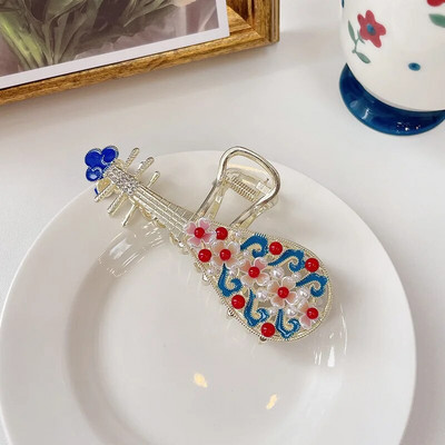 Retro cvijet leptir resa rak kopča za kosu hanfu stil dodaci za kosu metalna kandža za kosu biser morski pas kopča za žene djevojke