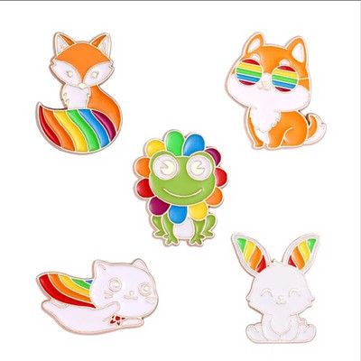 LGBT geikomplekt Armastus vikerkaar emailiga nööpnõel Loomad Südamemärk Mood Rõivad Ehted Hulgimüük Metallist pross Revääritarvikud