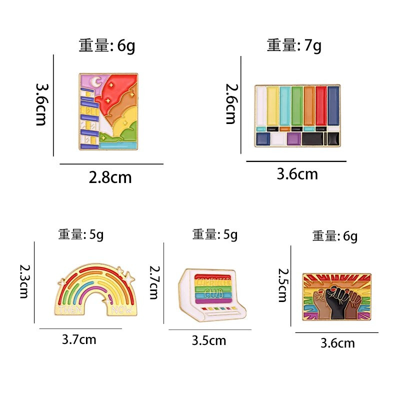 LGBT geikomplekt Armastus vikerkaar emailiga nööpnõel Loomad Südamemärk Mood Rõivad Ehted Hulgimüük Metallist pross Revääritarvikud