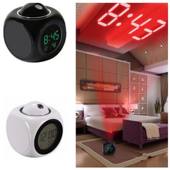 Ρολόι Ξυπνητήρι πολλαπλών λειτουργιών LED προβολής φωτός Φωνητικό ρολόι