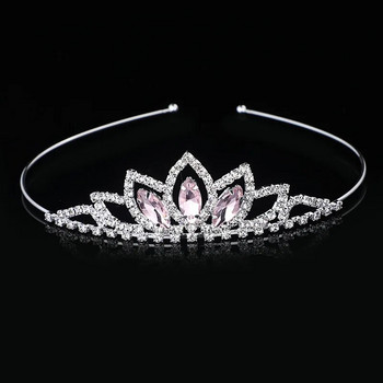 AINAMEISI Кристална стъклена корона, лента за глава, деца, момиче, принцеса, корона, шапка, сватбени аксесоари за коса, парти подаръци