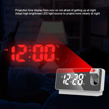 LED цифров будилник Настолен часовник Електронни настолни часовници USB Wake Up FM радио Време проектор за спалня Всекидневна