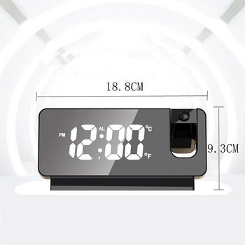 LED Ψηφιακό Ξυπνητήρι Επιτραπέζιο ρολόι Ηλεκτρονικά ρολόγια επιτραπέζιου υπολογιστή USB Wake Up FM Ραδιόφωνο Ώρας Προβολέας για Υπνοδωμάτιο Σαλόνι