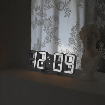 3D LED цифров будилник Триизмерен стенен часовник Висящ часовник Маса Календар Термометър Електронен часовник Обзавеждане