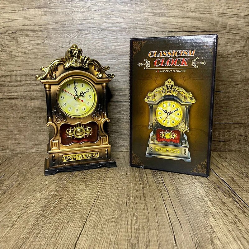 Antiikne Lauakell Vein Punane Elutoa Töölaua Kellakaunistus Euroopa Kodu Aksessuaarid Magamistuba Mute Sweep Alarm Laud CLK