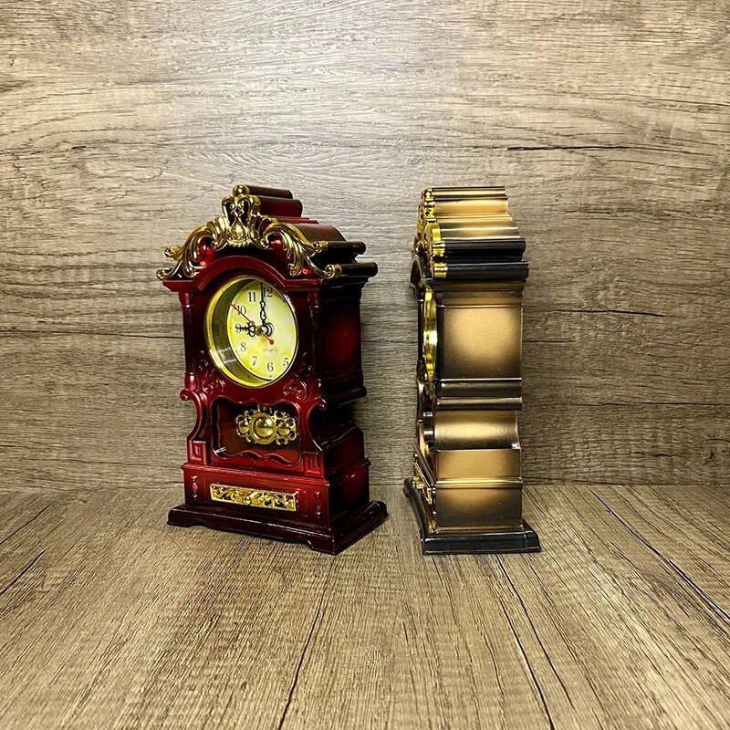 Antiikne Lauakell Vein Punane Elutoa Töölaua Kellakaunistus Euroopa Kodu Aksessuaarid Magamistuba Mute Sweep Alarm Laud CLK