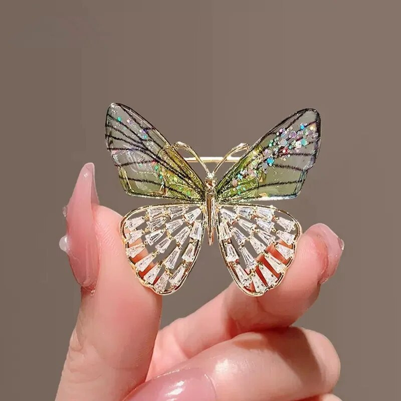 Prozirni leptirovi broševi s krilima za žene Kristalni kamenčići Broš s kukcima Džemper Ovratnik na kaputu Ovratnik na reveru Dodaci od tkanine