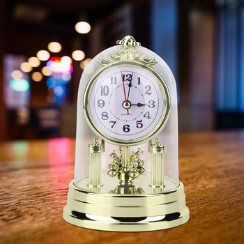 Часовник с без звук в европейски стил Ретро будилници Хронометър Настолен часовник за всекидневна Офис Десктоп Декорация Часовник Часовник Подаръци