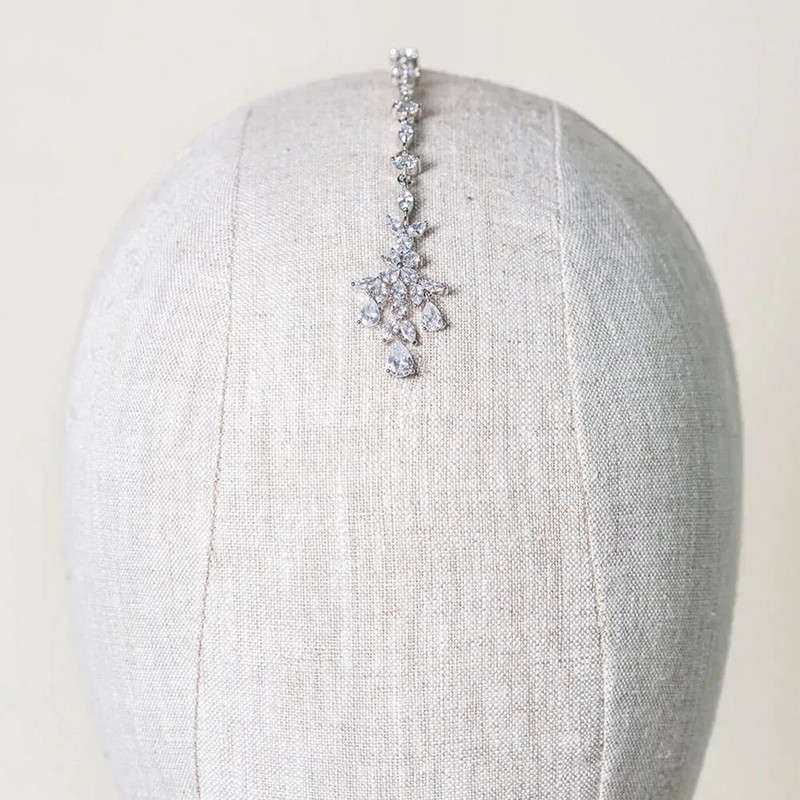 Stonefansi peen tsirkoonist otsmikukett pruudi juuksenõel naistele pulmade peaehe Boho peakett lehtedest peapael juustest ehted