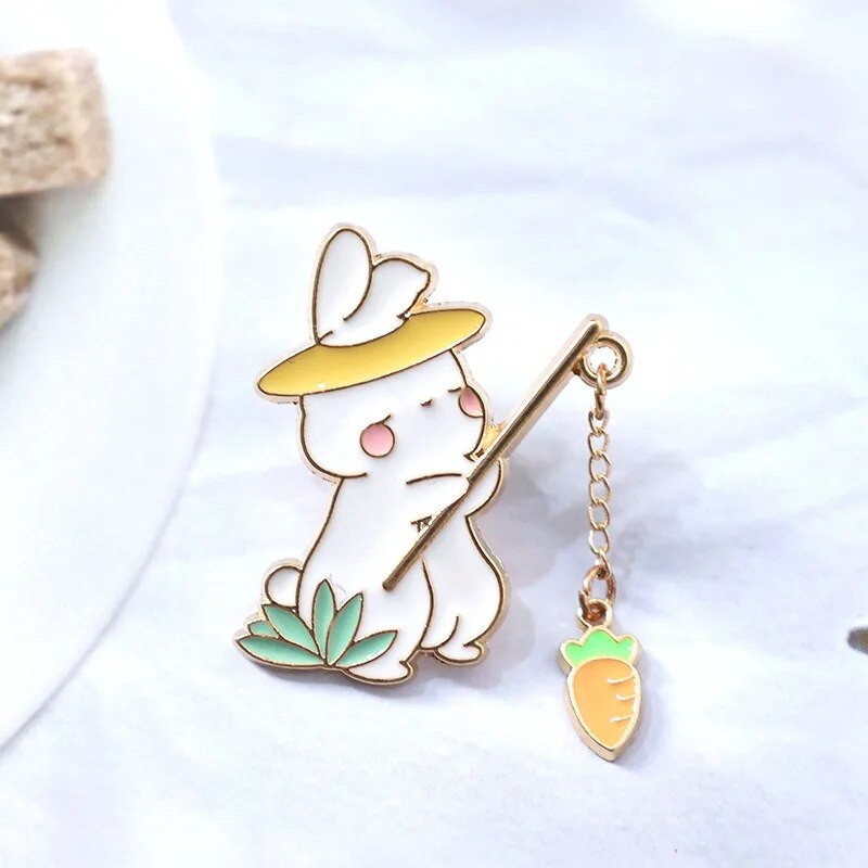 Uus mood Loominguline kassipüügi disain Metallist emailist pross Multifilm Armas loomade märginõel Parima sõbra kingituseks mõeldud ehete aksessuaarid