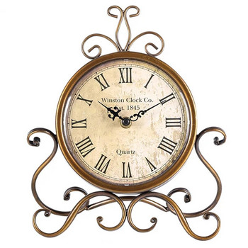 Επιτραπέζιο ρολόι από σφυρήλατο σίδερο ευρωπαϊκού στυλ Δημιουργικό ρετρό διακοσμητικό επιτραπέζιο ρολόι σαλονιού Διακόσμηση σπιτιού