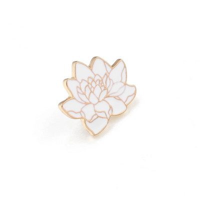 Buddhism White Lotus Flower Emeal Pin Floral Plant καρφίτσες Τζιν Παλτό Σακίδιο πλάτης Καρφίτσα πέτου Ανδρικά Γυναικεία Σήμα Ιαπωνικό Δώρο κοσμήματος
