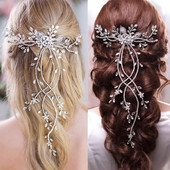 Uued pulmade elegantsed kristallist pruudi juuksekarva kammpeakatted vilkuvad kaunistused kividest pärlitest pruudi juukseklambrid Aksessuaarid Ehted