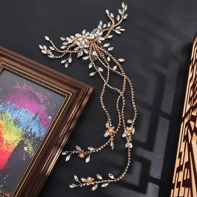 Uued pulmade elegantsed kristallist pruudi juuksekarva kammpeakatted vilkuvad kaunistused kividest pärlitest pruudi juukseklambrid Aksessuaarid Ehted