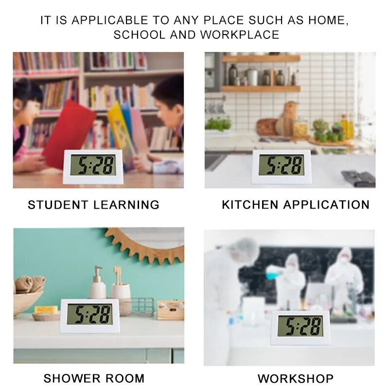 Mini LCD Digitalni stol Nadzorna ploča Stolni elektronički sat Kućni ured Stolna budilica Tihi elektronički sat Pokloni za studente