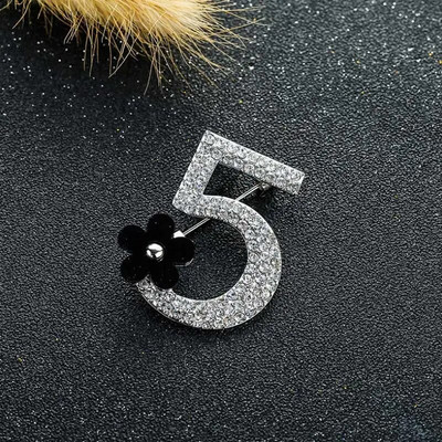 Täiskivist number 5 lillepross Luksuslik mood pulmapeo kiri naisele boutonniere prossid kingitus