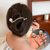 Korejske modne biserne kopče za kosu za žene Djevojke Elegantna metalna geometrijska ukosnica Ukosnica za čeljust Dodaci za kosu u repu