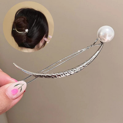 Korejske modne biserne kopče za kosu za žene Djevojke Elegantna metalna geometrijska ukosnica Ukosnica za čeljust Dodaci za kosu u repu