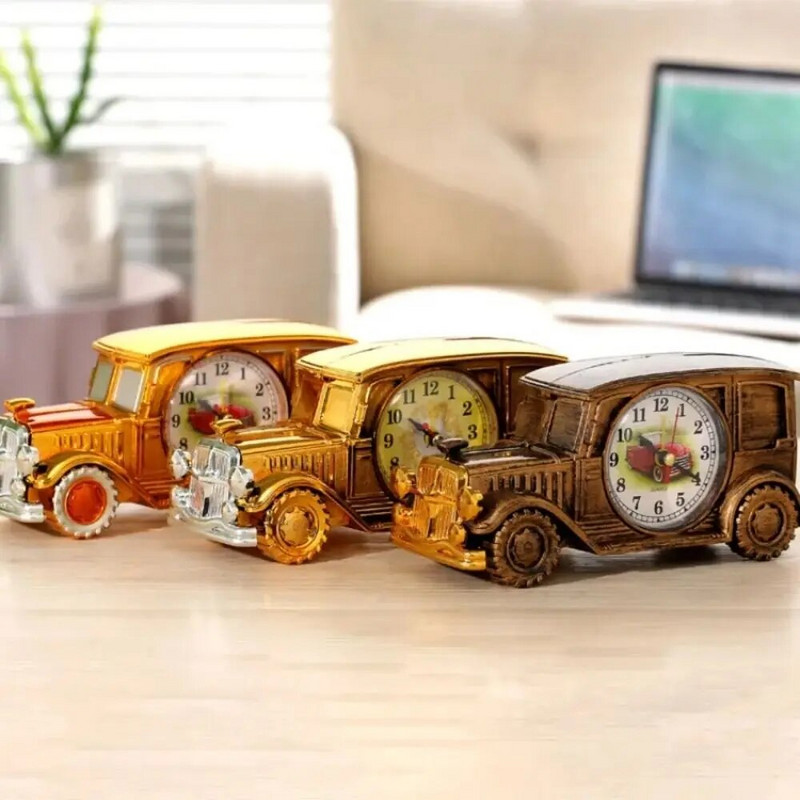 Autod Mudel Klassikaline auto äratuskell Digitaalne osuti ajakuva Elektrooniline äratuskell Plastikust auto kuju Antiikkell